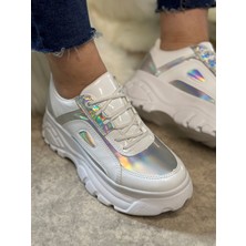 İmershoes  Günlük Kadın Spor Ayakkabı Yüksek Taban 6 cm Sneaker Siyah - Beyaz - Bej - Rugan - Süet 001