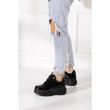 İmershoes  Günlük Kadın Spor Ayakkabı Yüksek Taban 6 cm Sneaker Siyah - Beyaz - Bej - Rugan - Süet 001