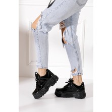 İmershoes  Günlük Kadın Spor Ayakkabı Yüksek Taban 6 cm Sneaker Siyah - Beyaz - Bej - Rugan - Süet 001