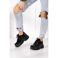 İmershoes  Günlük Kadın Spor Ayakkabı Yüksek Taban 6 cm Sneaker Siyah - Beyaz - Bej - Rugan - Süet 001