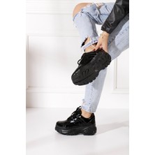 İmershoes  Günlük Kadın Spor Ayakkabı Yüksek Taban 6 cm Sneaker Siyah - Beyaz - Bej - Rugan - Süet 001