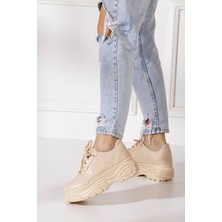 İmershoes  Günlük Kadın Spor Ayakkabı Yüksek Taban 6 cm Sneaker Siyah - Beyaz - Bej - Rugan - Süet 001