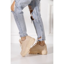 İmershoes  Günlük Kadın Spor Ayakkabı Yüksek Taban 6 cm Sneaker Siyah - Beyaz - Bej - Rugan - Süet 001