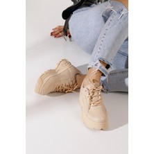İmershoes  Günlük Kadın Spor Ayakkabı Yüksek Taban 6 cm Sneaker Siyah - Beyaz - Bej - Rugan - Süet 001