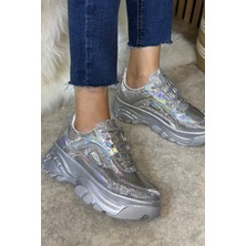 İmershoes  Günlük Kadın Spor Ayakkabı Yüksek Taban 6 cm Sneaker Siyah - Beyaz - Bej - Rugan - Süet 001