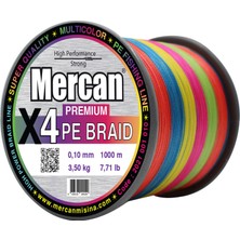 Mercan Premium X4 Pe Örgü Multicolor Ip 1000 M Bobin Misina