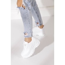 İmershoes  Günlük Kadın Spor Ayakkabı Yüksek Taban 6 cm Sneaker Siyah - Beyaz - Bej - Rugan - Süet 001