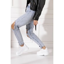 İmershoes  Günlük Kadın Spor Ayakkabı Yüksek Taban 6 cm Sneaker Siyah - Beyaz - Bej - Rugan - Süet 001