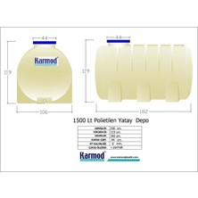 Karmod 1500 Litre Polietilen Yatay Su Deposu