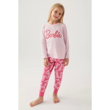 Pierre Cardin Barbie L1766-3 Kız Çocuk Uzun Kol Pijama Takımı