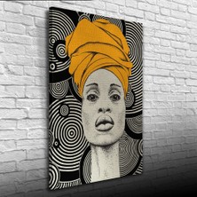 Afrika Yerli Kadın Görseli gri ve siyah Tonlarda Kanvas Tablo 50 x 70