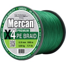 Mercan Pe Örgü Premium X4 Yeşil Ip 1000 M Misina