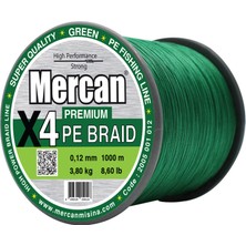 Mercan Pe Örgü Premium 4x Ip  1000 M Yeşil  Misina