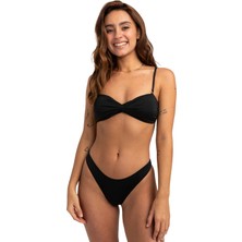 Billabong Sol Searcher Drapped Bandeau Kadın Siyah Bikini Üst