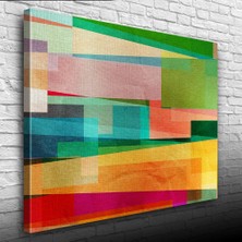 Karkissa Store Pastel Tonlarda Şeritler Kanvas Tablo 50 x 70