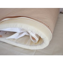 Babynest Dünyası 70X140 Beşik 4 Kenar Koruma Takımı Çift Yönlü ve Fermuarlı Astarlı Gök Kahve