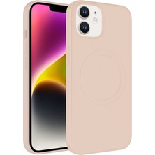 Cupcase Apple iPhone 11 Uyumlu Magsafe Wireless Şarj Özellikli Pastel Renk Silikon Plas Kapak-Açık Pembe