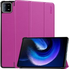 Enkay Xiaomi Pad 6 Için Üç Katlı Stand Tekeri Deri Kılıf (Yurt Dışından)