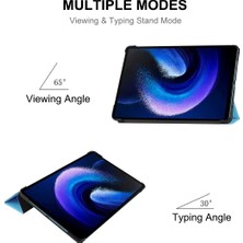 Enkay Xiaomi Pad 6 Için Üç Katlı Stand Tekeri Deri Kılıf (Yurt Dışından)