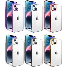 Cupcase Apple iPhone 14 Plus Uyumlu Kamera Korumalı Renkli Çerçeveli Zore Garaj Kapak-Lila