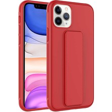 Cupcase Apple iPhone 11 Pro Uyumlu Zore Qstand Kapak-Kırmızı