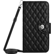 Zunhai Honor 90 Için Crossbody Eşkenar Dörtgen Doku Pu Kılıf (Yurt Dışından)