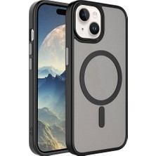 Cupcase Apple iPhone 15 Plus Uyumlu Mat Arka Yüzey Wireless Şarj Özellikli Zore Flet Magsafe Kapak-Yeşil