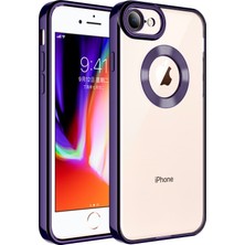 Cupcase Apple iPhone 8 Uyumlu Kamera Korumalı Logo Gösteren Zore Omega Kapak-Derin Mor