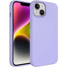 Cupcase Apple iPhone 14 Plus Uyumlu Sıvı Teknolojili Silinebilir Sert Zore Kivi Kapak-Lila