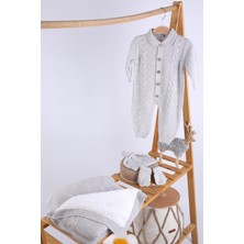 Baby Hola Kız Erkek Bebek Yenidoğan 0-3 Ay Battaniye Tulum Şapka Patik Triko 4'lü Hastane Çıkışı Set Hediyelik 2678