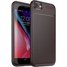 Cupcase Apple iPhone Se 2022 Uyumlu Zore Negro Silikon Kapak-Kahverengi