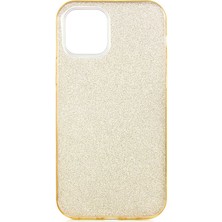 Cupcase Apple iPhone 12 Mini Uyumlu Zore Shining Silikon-Gold