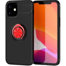 Cupcase Apple iPhone 12 Mini Uyumlu Ravel Silikon Kapak-Siyah-Kırmızı