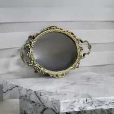 ROSABIANCACASA Pirinç Oval Aynalı Tepsi 42CM.