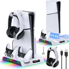 Gd 34 Ps5 Slim Fanlı Rgb Stand Şarj Dock Playstation 5 Slim