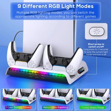 Gd 34 Ps5 Slim Fanlı Rgb Stand Şarj Dock Playstation 5 Slim