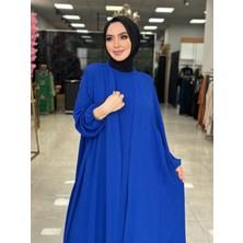 Hülya Abaya Takım Saks Mavisi Beden 2-44-48