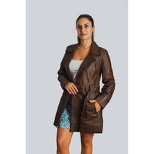 Lemfey Caribbean Trençkot Kadın Deri Ceket