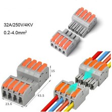 Koodmax 25 Adet Hızlı Kablo Ekleme Birleştirme Konnektörü - Dörtlü Klemens - Bağlantı Kesme Özellikli