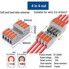 Koodmax 50 Adet Hızlı Kablo Ekleme Birleştirme Konnektörü - Dörtlü Klemens - Bağlantı Kesme Özellikli