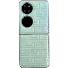 Zunhai Huawei P50 Pocket Için Sedefli Boya Degrade Pu Kılıf (Yurt Dışından)