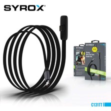 Syrox C131TT 60W Type-C  Type-C 90 Derecelik Hasir Ledli Oyun Kablo Ultra Hizli Sarj & Data Kablosu