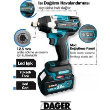 DAGER SIGMA-X 36 V 5 Ah Akülü Somun Bijon Sökme Sıkma Matkap Kömürsüz Akülü Vidalama Mandren Dahil Set