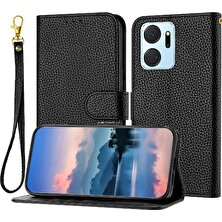 Mays Boutique Onur X7A Flip Folio Litchi Desen Cüzdan Pu Deri Kart Için Telefon Kılıfı (Yurt Dışından)