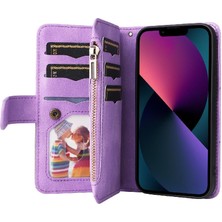 Mays Boutique IPhone 14 Için Kılıf Kart Yuvası ile Iki Renkli Dikiş Kickstand Koruyucu (Yurt Dışından)