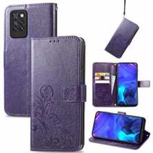 Mays Boutique Infinix Not 10 Pro Zarif Iş Dört Yapraklı Yonca Flip Case Için Kılıf (Yurt Dışından)