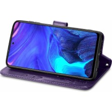 Mays Boutique Infinix Not 10 Pro Zarif Iş Dört Yapraklı Yonca Flip Case Için Kılıf (Yurt Dışından)