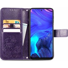 Mays Boutique Infinix Not 10 Pro Zarif Iş Dört Yapraklı Yonca Flip Case Için Kılıf (Yurt Dışından)