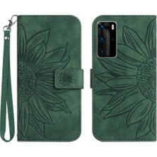 Mays Boutique Huawei P40 Pro Lüks Pu Deri Kart Yuvaları Tutucu ile Kabartmalı (Yurt Dışından)