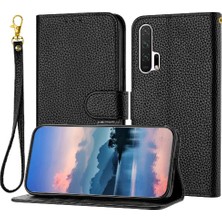 Mays Boutique Onur 20 Pro Için Telefon Kılıfı Kart Yuvaları Tutucu Litchi Desen Flip Folio Pu (Yurt Dışından)